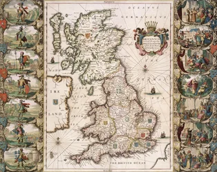 Britannien, wie es zur Zeit der englischen Sachsen geteilt war, 1616